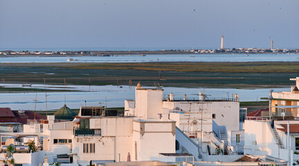 Fototapeta premium chimney and terrace in Olhao, Algarve, Portugal