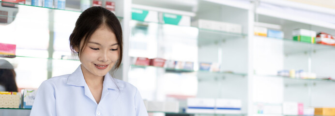Pharmacist working in a pharmacy, Consultation and medical advice, All kinds of generic household...