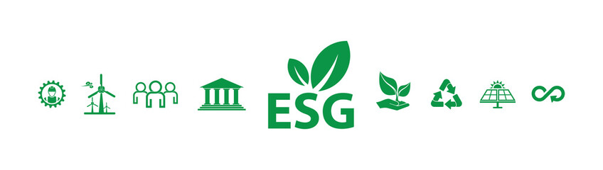 esg icons on white background