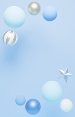 3D素材_かわいいオーナメント_ブルー