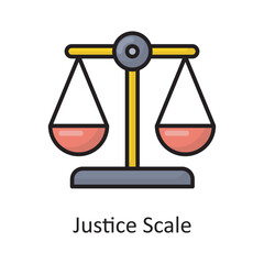 Justice Scale Vector Filled Outline Icon Design illustration. Banking and Payment Symbol on White background EPS 10 File