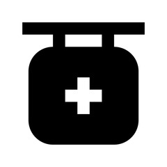 Hospital Sign board Flat Vector Icon