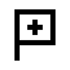 Hospital Flag Flat Vector Icon