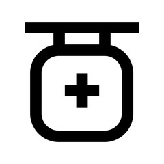 Hospital Sign board Flat Vector Icon