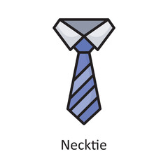 Necktie Vector Filled Outline Icon Design illustration. Banking and Payment Symbol on White background EPS 10 File