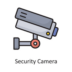 Security Camera Vector Filled Outline Icon Design illustration. Banking and Payment Symbol on White background EPS 10 File