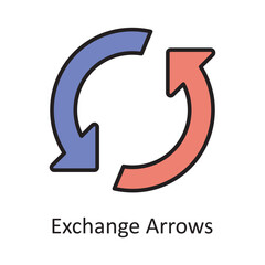 Exchange Arrows Vector Filled Outline Icon Design illustration. Banking and Payment Symbol on White background EPS 10 File