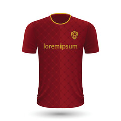 Realistic soccer shirt Roma - obrazy, fototapety, plakaty