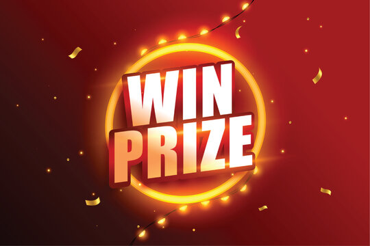 Promotional Win Prize Banner With Light Effect