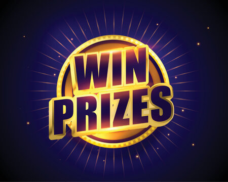 Win Prizes Gifts Promotional Golden Background