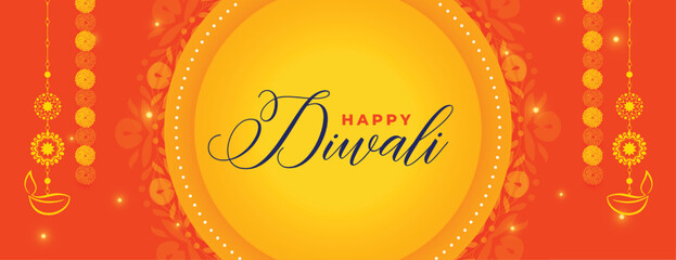 Empty Templattraditional happy diwali greeting banner with floral design