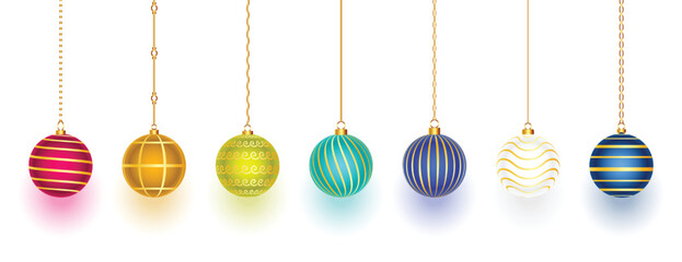 collection of 3d bauble elements design for christmas decoration