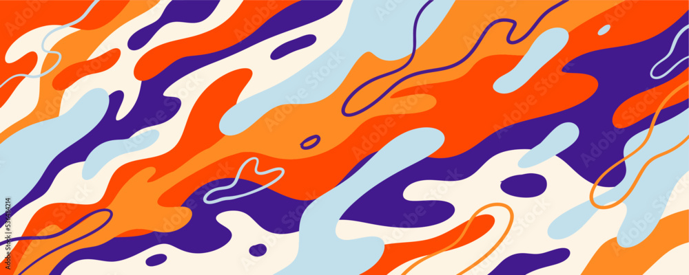 Aufkleber Abstract trendy liquid background design. Retro 80s and fluid pattern for copy space frame design and wallpaper