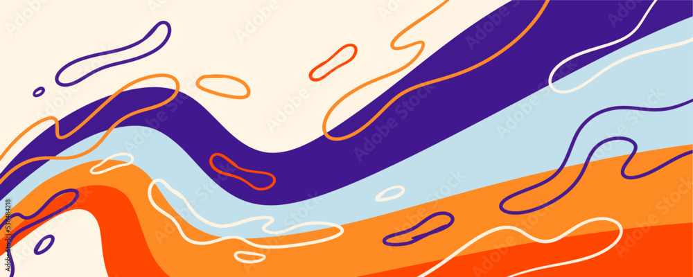 Fototapete abstract trendy liquid background design. retro 80s and fluid pattern for copy space frame design an