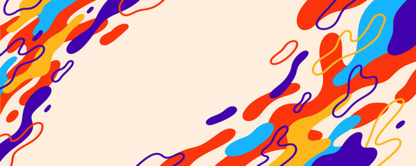 Abstract trendy liquid background design. Retro 80s and fluid pattern for copy space frame design and wallpaper