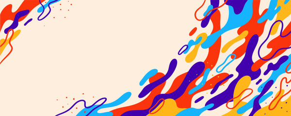 Abstract trendy liquid background design. Retro 80s and fluid pattern for copy space frame design and wallpaper