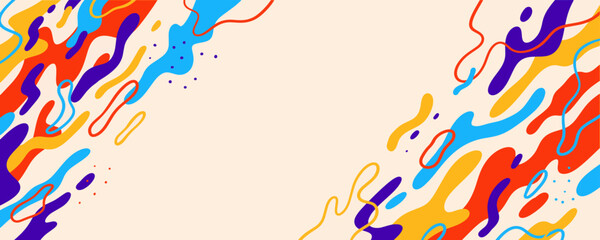 Abstract trendy liquid background design. Retro 80s and fluid pattern for copy space frame design and wallpaper