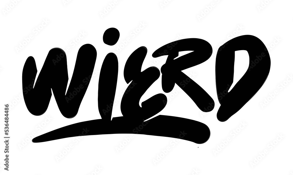 Aufkleber wierd word text illustration hand drawn for sticker and design element
