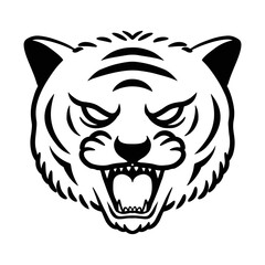 tiger illustration hand drawn for design element.