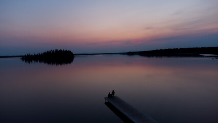 Fototapeta na wymiar Sunset in Elk Island National Park