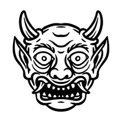 devil illustration hand drawn for design element.