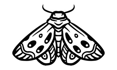 white butterfly illustration hand drawn for design element.