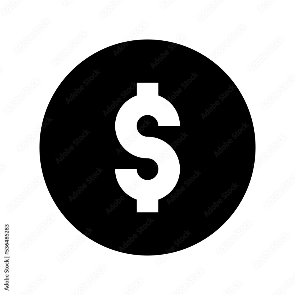 Poster dollar coin flat vector icon