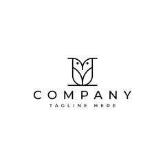 minimal owl bird logo design
