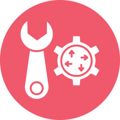 Wrench and Cogwheel Vector Icon
