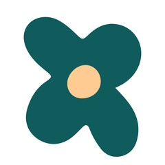 Cute and simple flower illustration in trendy color theme for design element and ornament