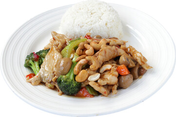Chicken Cashew Nuts with Rice Cutout
