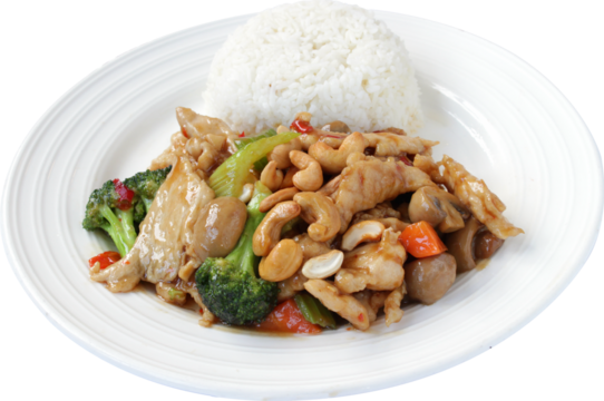 Chicken Cashew Nuts with Rice Cutout