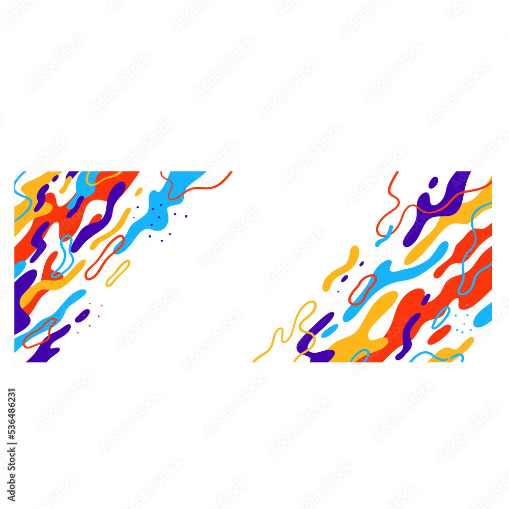 Aufkleber colorful abstract fluid frame for poster and banner design. fun and trendy design in liquid style fo