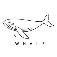 whale outline stroke for logo design