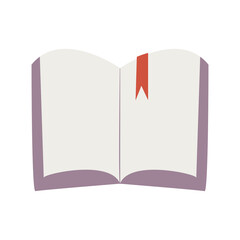 Flat minimalistic illustration of an open book, eps10 vector