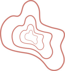 Abstract concentric organic shape vector illustration. Minimalistic liquid form, organic stain or geometric spot for modern abstract design or trendy fashion pattern