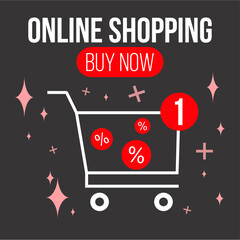 Online shopping. delivery on mobile. Online delivery.  icon. Vector illustration