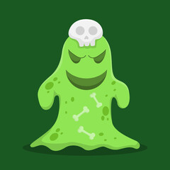 Halloween Slime Design Flat Illustration