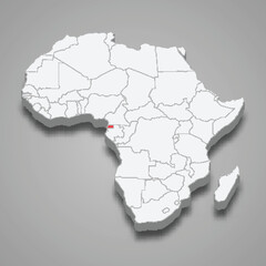Equatorial Guinea country location within Africa. 3d map