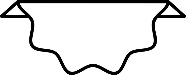 Black line label template banner vector illustration. Contour curved shape tags, bookmarks or labels with blank space for message for special offer marketing.