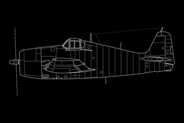 Avión de caza clásico de hélice embarcado Hellcat