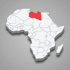 Obraz premium country location within Africa. 3d map Libya