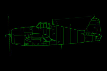 Avión de caza clásico de hélice embarcado Hellcat