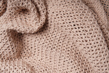 Knitted linen background, fashion closeup backdrop
