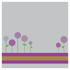 Cute purple flower background vector.