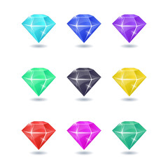 Diamond vector different color isolated on white background