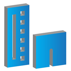 it's an icon in 3d style in light blue and dark blue gradient