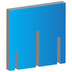 it's an icon in 3d style in light blue and dark blue gradient