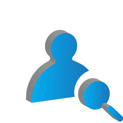 it's an icon in 3d style in light blue and dark blue gradient