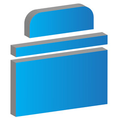 it's an icon in 3d style in light blue and dark blue gradient